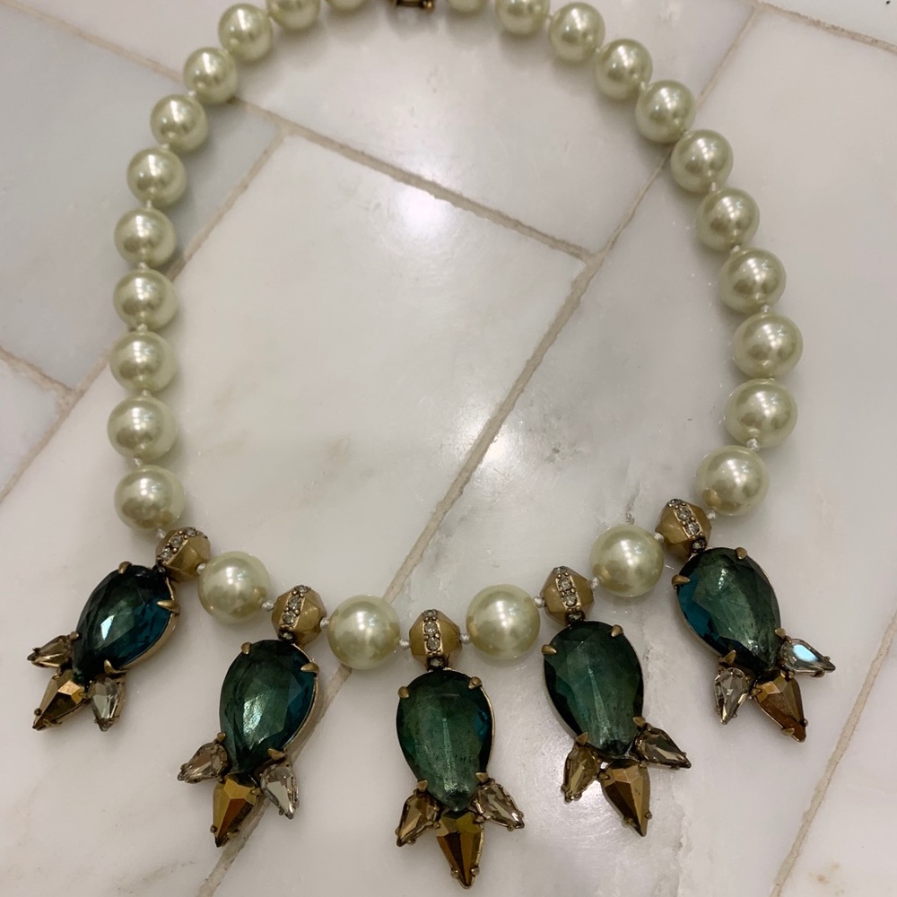 Jcrew rhinestone and pearl necklace